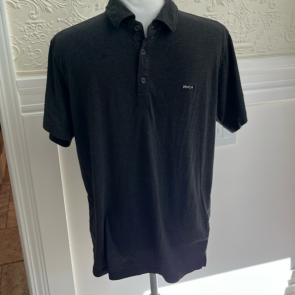 RCA short sleeve dark gray men's medium regular fit polo shirt but Sz M